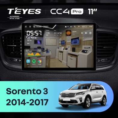 Штатная магнитола Teyes CC4 Pro 12/256 Kia Sorento 3 Prime (2014-2017) Тип-B (11")