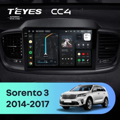 Штатная магнитола Teyes CC4 8/128 Kia Sorento 3 Prime (2014-2017) Тип-A