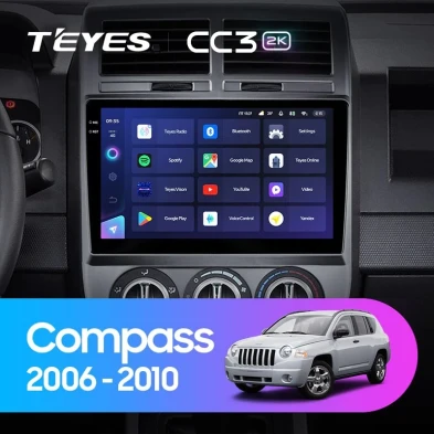 Штатная магнитола Teyes CC3 2K 4/64 Jeep Compass 1 MK (2006-2010)