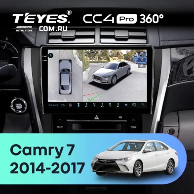 Штатная магнитола Teyes CC4 Pro 360 12/256 Toyota Camry 7 XV 50 55 (2014-2017) (черно-серая) F1