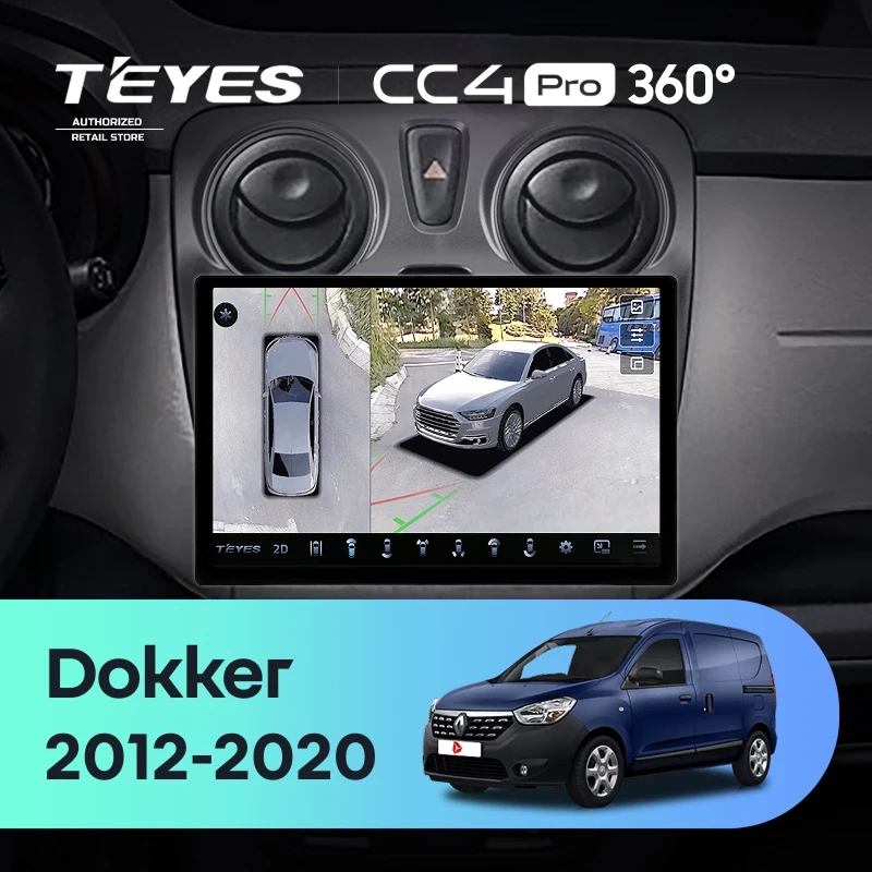 Штатная магнитола Teyes CC4 Pro 360 12/256 Renault Dokker (2012-2020) (11")