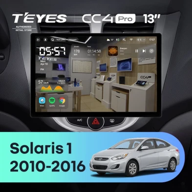Штатная магнитола Teyes CC4 Pro 8/128 Hyundai Solaris 1 (2010-2016) F1 (13")